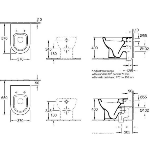 Схема (детальная фотография), без бачка, со скрытым бачком