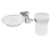 Стакан для ванной и мыльница WasserKRAFT Lippe хром