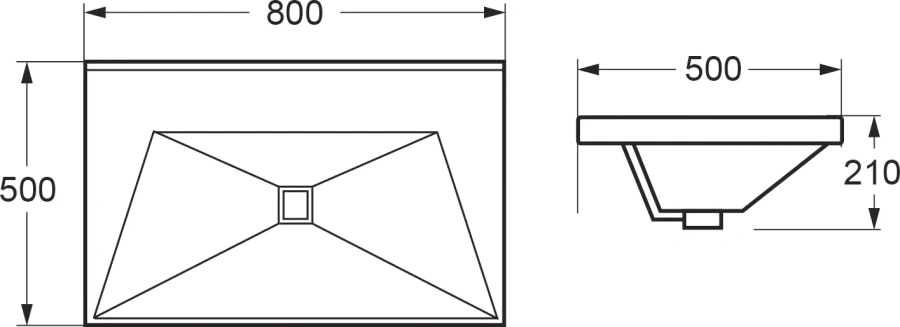 Раковина Cezares Crystal 80 см керамическая CZR-1188-800/500 (детальная фотография), современные, hi-tech