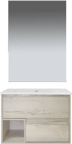 Тумба с раковиной подвесная Misty Дунай 75 см ЛДСП (детальная фотография), в наличии, по запросу, нет в наличии