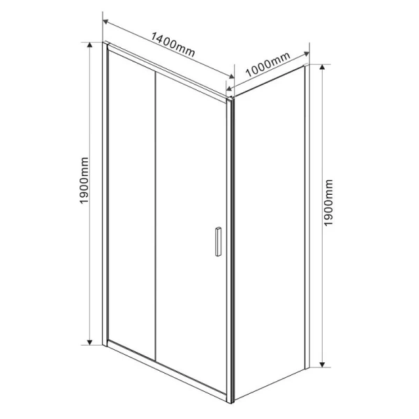 Душевой уголок Vincea Garda 140х100 см профиль черный, стекло прозрачное VSR-1G1014CLB (детальная фотография), прямоугольные