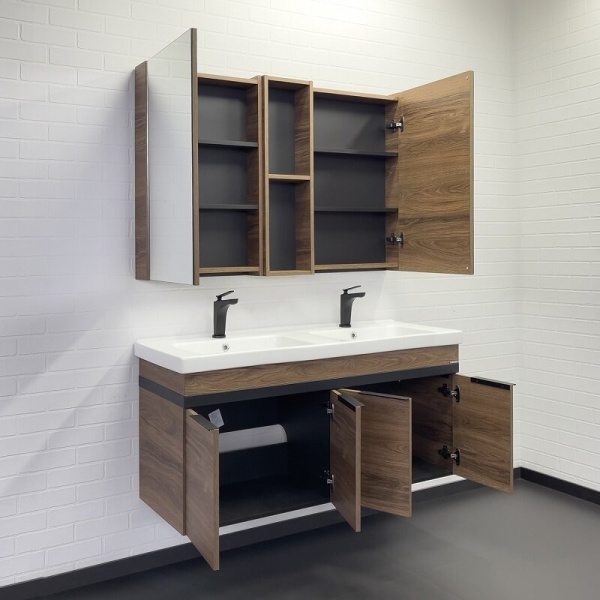 Зеркальный шкаф Comforty Дуэт 50 см дуб натуральный 00-00009923CF (детальная фотография), 50 см