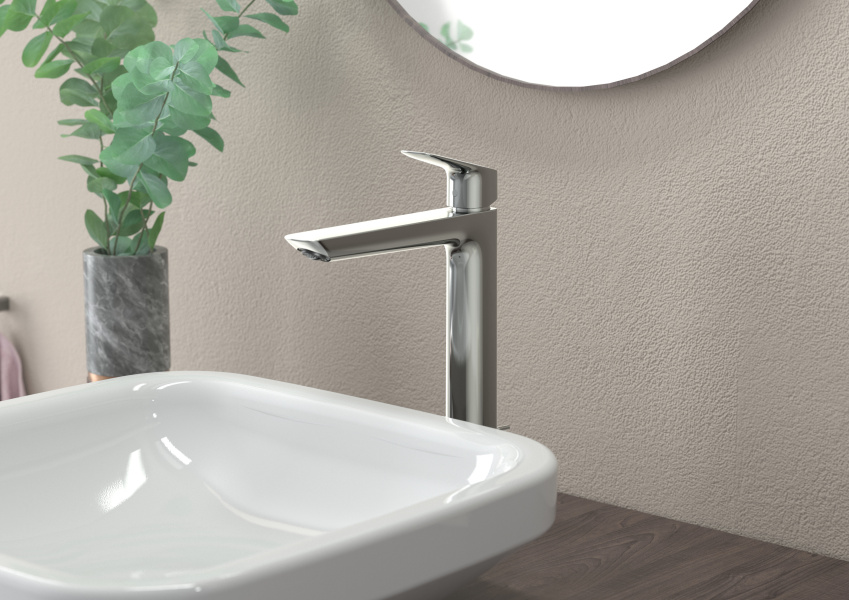 Смеситель для раковины Hansgrohe Logis без донного клапана 71091000 (детальная фотография), на столешницу