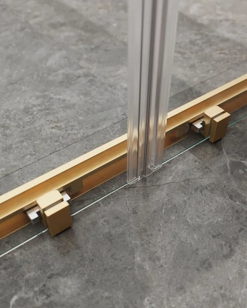 Душевой уголок Cezares Molveno 170х90 см стекло прозрачное профиль золото MOLVENO-AH-2/1-170/90-C-BORO-IV (детальная фотография), прозрачные