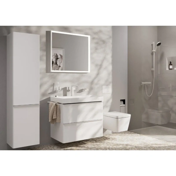 Смеситель для раковины Hansgrohe Tecturis E матовый белый 73040700 (детальная фотография), современные, hi-tech