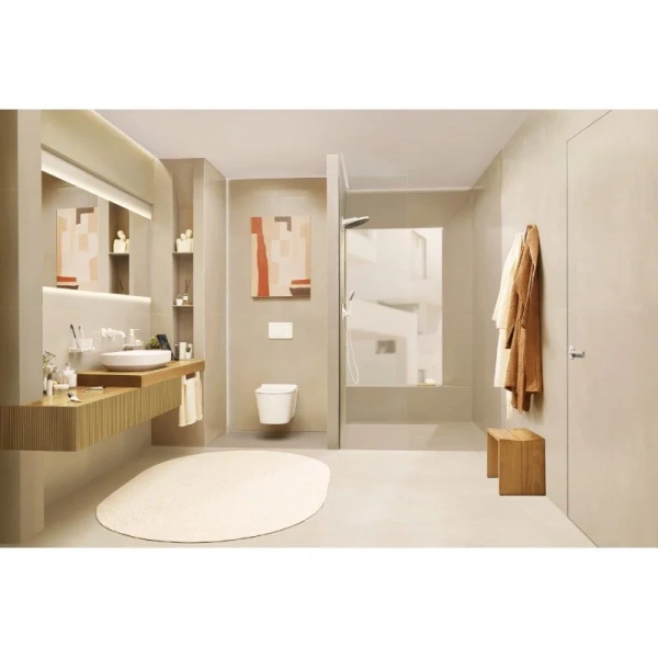 Смеситель для раковины Hansgrohe Tecturis S матовый белый 73350700 (детальная фотография), из латуни, округлая форма
