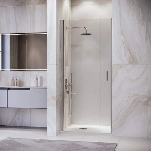 Душевая дверь в нишу RGW Leipzig LE-003 80 см профиль хром, стекло прозрачное - фото 2