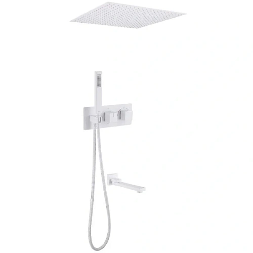 Душевой комплект Abber Daheim белый матовый - фото 5