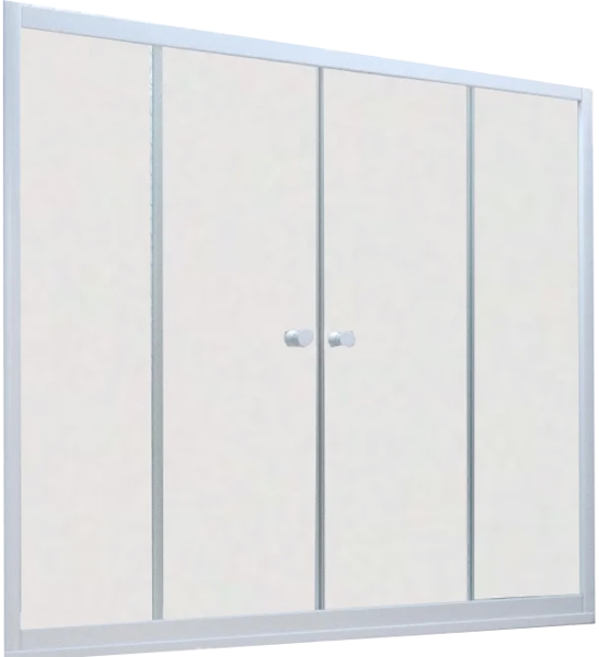 Душевая шторка на ванную профиль белый стекло сатин Vegas-glass Z2V NOVO 160 01 10 (детальная фотография)