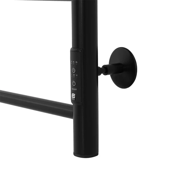 Полотенцесушитель электрический Energy Round 40x60 см черный матовый EETR0ROUND604R905M (детальная фотография), электрические с наружной вилкой, электрические скрытого подключения, правое подключение