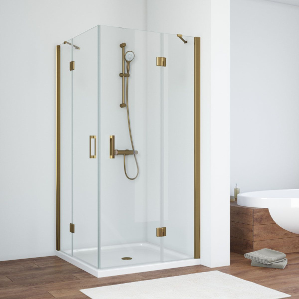 Душевой уголок профиль бронза стекло шиншилла Vegas-glass AFA 80 05 02 (детальная фотография)