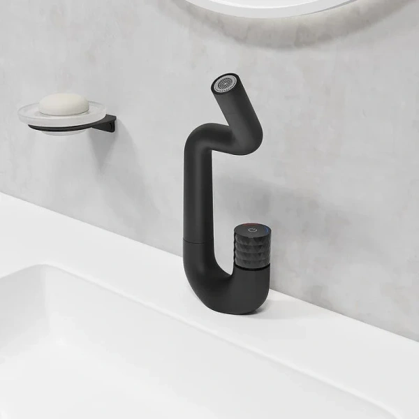 Смеситель для раковины IDDIS Twist черный матовый TWIBLBTi01 (детальная фотография), черные