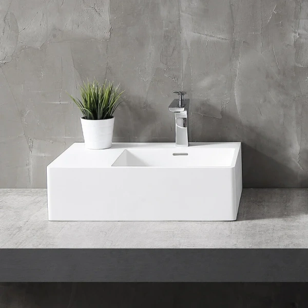 Раковина Abber Stein AS2644 56 см белая матовая (детальная фотография), одинарные