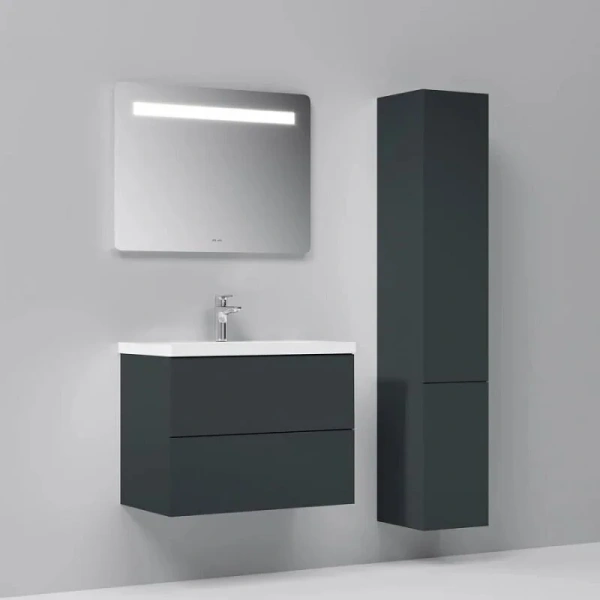 Шкаф-пенал подвесной Am.Pm Gem 30 см правый графит M90CHR0306GM (детальная фотография), пристенные, высокие