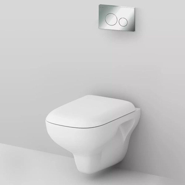 Унитаз с инсталляцией Am.Pm Like с сиденьем микролифт и клавишей IS49051.801700 (детальная фотография), с инсталляцией