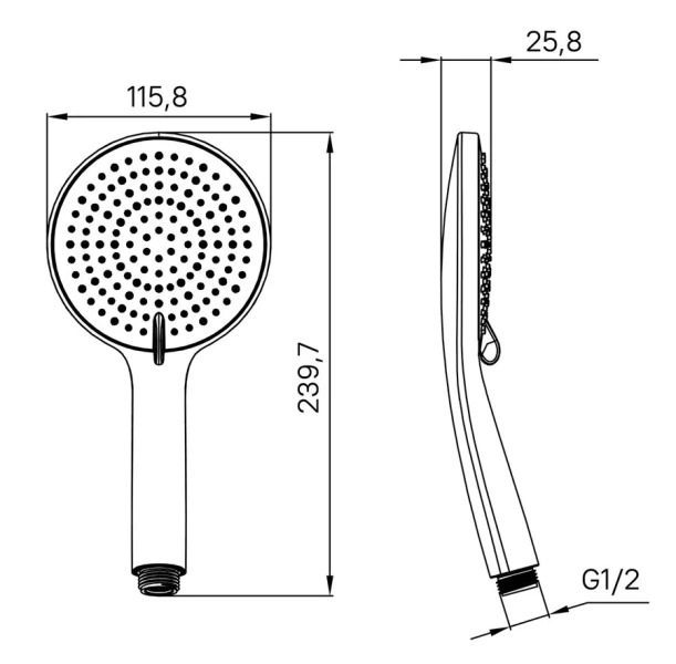 Душевой гарнитур IDDIS Optima Home графит матовый OPH3F20i16 (детальная фотография), душевые гарнитуры index_1