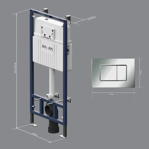 Инсталляция для унитаза Am.Pm MasterFit с кнопкой хром I012710.0251 (детальная фотография), по запросу