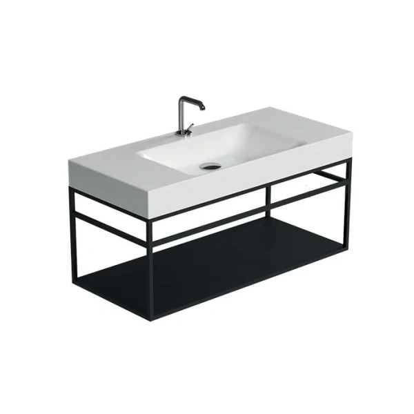 Раковина Kerasan Cento 100 см с 1 отверстием под смеситель 355001*1 (детальная фотография), подвесные, накладные (на столешницу), на полупьедестал, на пьедестал, пристенные