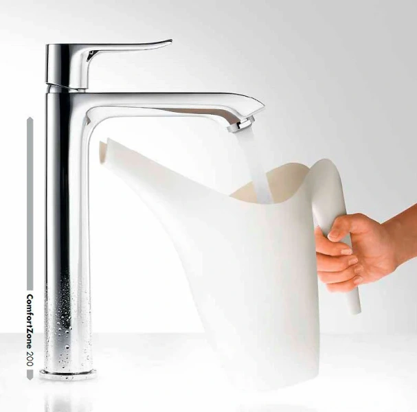 Смеситель для раковины Hansgrohe Metris однорычажный 31183000 (детальная фотография), однорычажные, двухрычажные