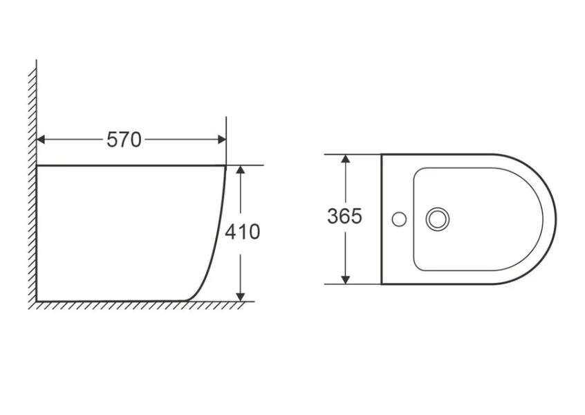 Биде напольное Grossman белое GR-BPR4455 (детальная фотография), современные, hi-tech