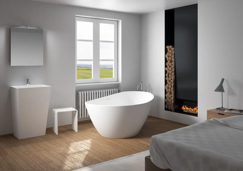 Ванна из искусственного камня Riho Granada B120001105, 170 x 80 см, левая, белый матовый (детальная фотография), 170х80