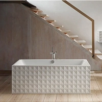 Ванна стальная Bette Loft Ornament 181 x 81 х 42 см, с шумоизоляцией, с декоративными панелями с объемным тиснением, для стандартного слива-перелива, белый, М3172-000 CFXX6A