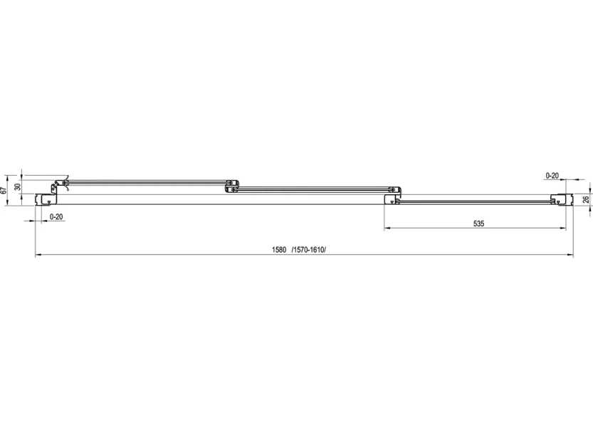 Шторка для ванны, профиль белый, стекло грейп, Ravak AVDP3-160 40VS0102ZG (детальная фотография) index_1