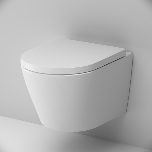 Унитаз подвесной Am.Pm Sense безободковый C741701SC (детальная фотография), безободковые, сиденье с микролифтом , с антивсплеском