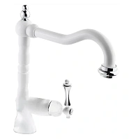 Смеситель для раковины Cezares Margot белый матовый/металл, ручка белая матовая