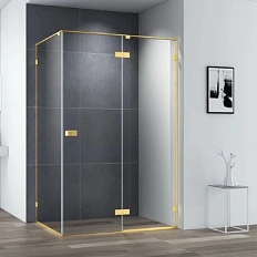 Душевой уголок Cezares Bellagio 120x80 см профиль брашированное золото