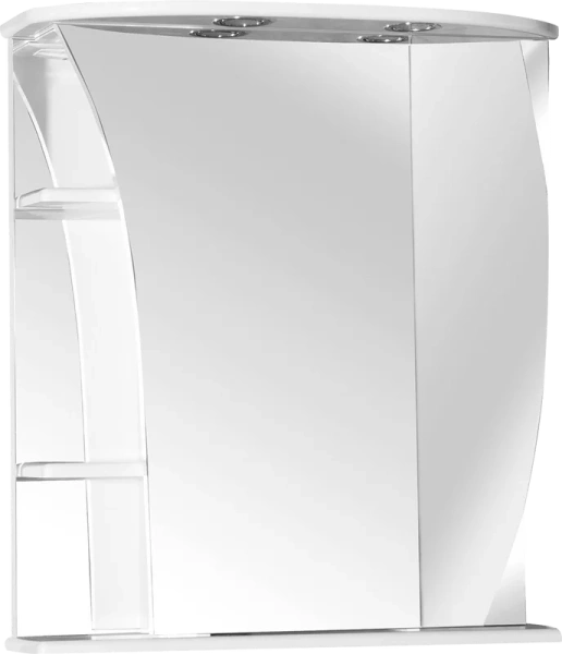 Зеркальный шкаф с подсветкой Misty Ладья 65 см белый правый Э-Лад02065-01СвП (детальная фотография)