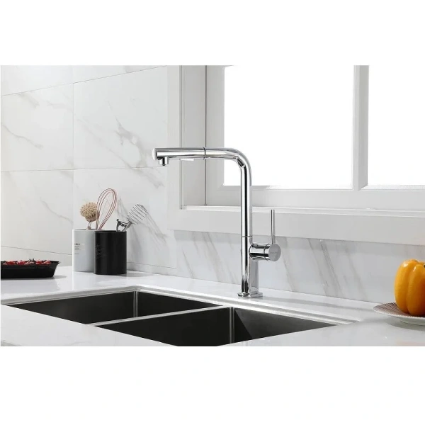 Смеситель для кухни Paulmark Neo хром Ne214419-CR (детальная фотография), золото
