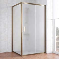 Душевой уголок профиль бронза стекло сатин Vegas-glass