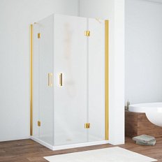 Душевой уголок профиль золотой стекло сатин Vegas-glass