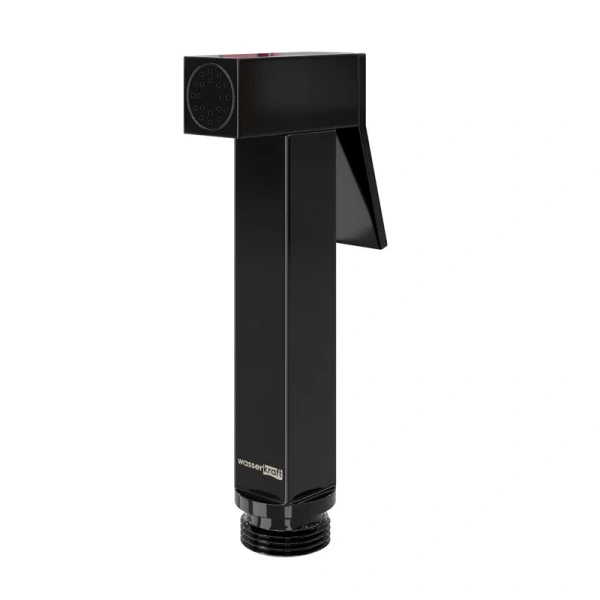 Гигиенический душ с держателем WasserKRAFT черный глянец A214 (детальная фотография)