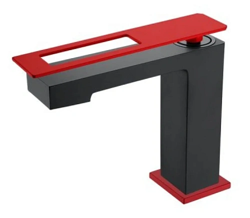 Смеситель для раковины Boheme Q черный/красный - фото 4