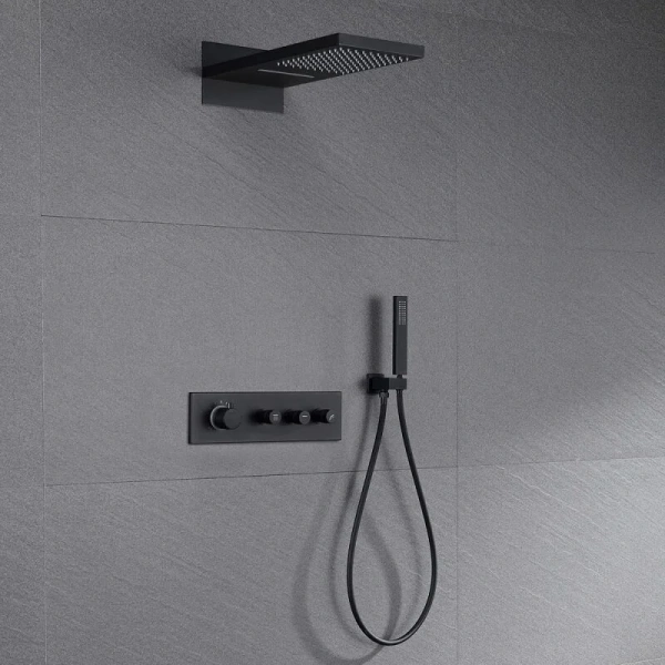 Душевой комплект Black&White Universe черный матовый 8330BUK (детальная фотография), современные, hi-tech