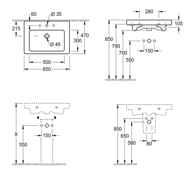 Схема (детальная фотография), подвесные, пристенные