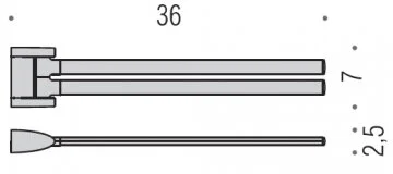 Полотенцедержатель Colombo Link двойной B2413 (детальная фотография), современные, hi-tech