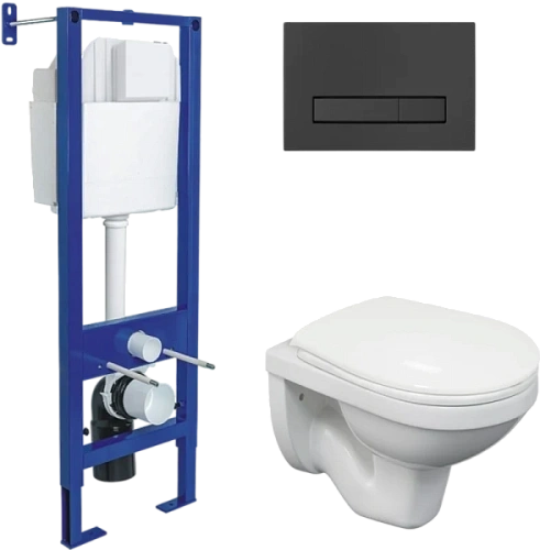 Унитаз с инсталляцией Berges Gamma клавиша черная SoftTouch - фото 2