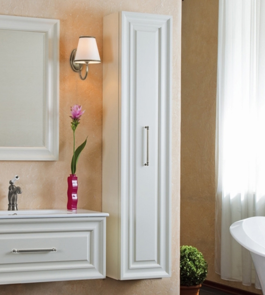 Пенал для ванной, цвет слоновая кость матовый, фурнитура состареное серебро, La Beaute Cornelia CCO.REV.AVO.CR (детальная фотография)