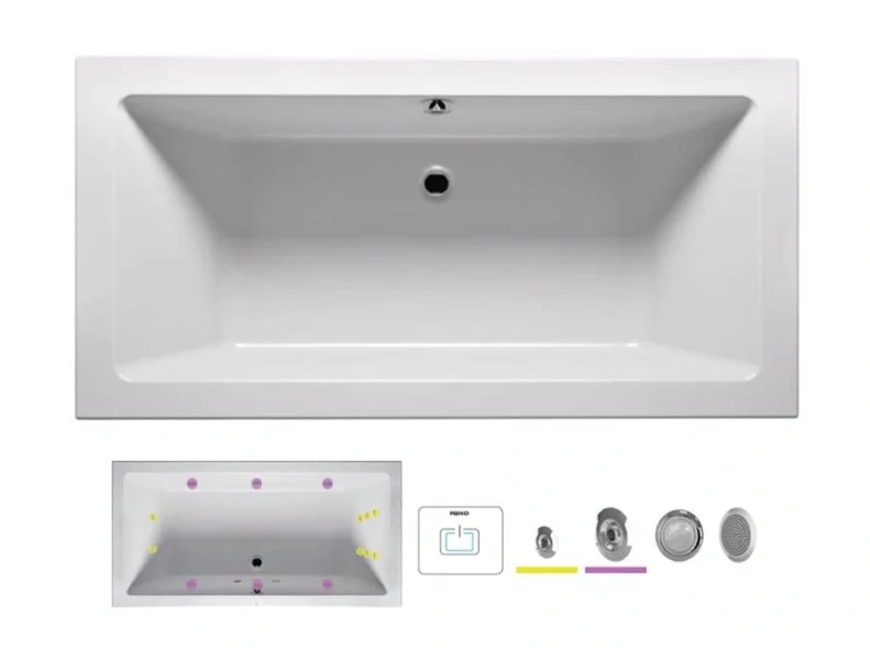 Ванна гидромассажная Riho Lusso 180 x 90 см, FLOW BA7700500000000_FLOW (детальная фотография)