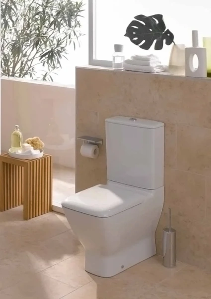 Унитаз компакт Laufen Palace 8.2470.6.000.000.1 ободковый (детальная фотография), с бачком