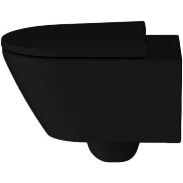 Унитаз подвесной Duravit D-Neo черный матовый 2577098900 (детальная фотография), безободковые, сиденье с микролифтом , с антивсплеском