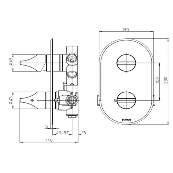 Смеситель для душа Bossini Apice белый матовый Z00500.045 (детальная фотография), для душа