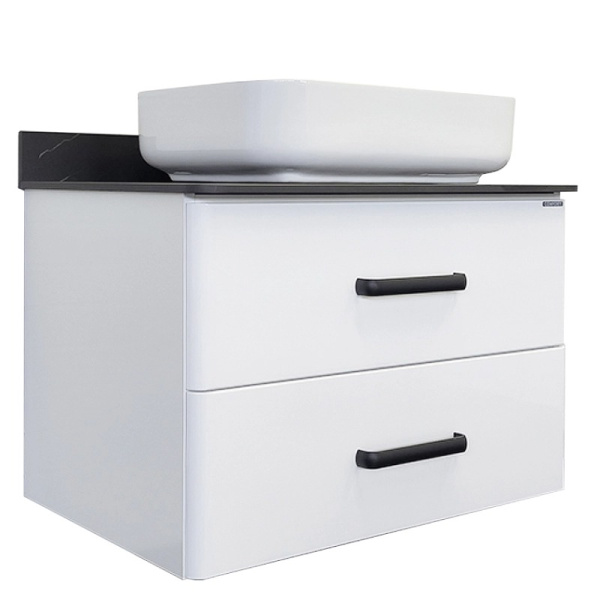 Тумба с раковиной подвесная Comforty Амстердам 95 см столешница под мрамор Калакатта Блэк 00-00014001CF (детальная фотография)