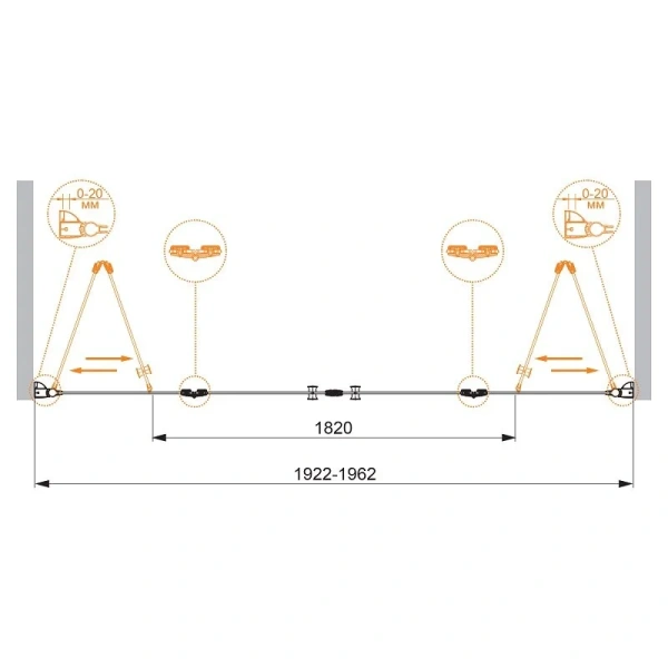 Душевая дверь Cezares Elena 200 см стекло прозрачное ELENA-W-BS-22-200-C-Cr (детальная фотография), современные, hi-tech
