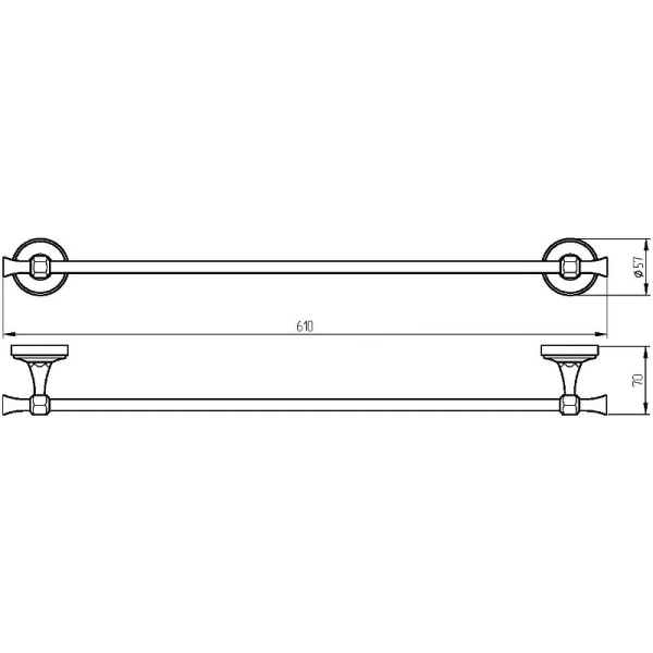 Полотенцедержатель Migliore Fortuna 2765 металлический (детальная фотография), классические, ретро, декорированные