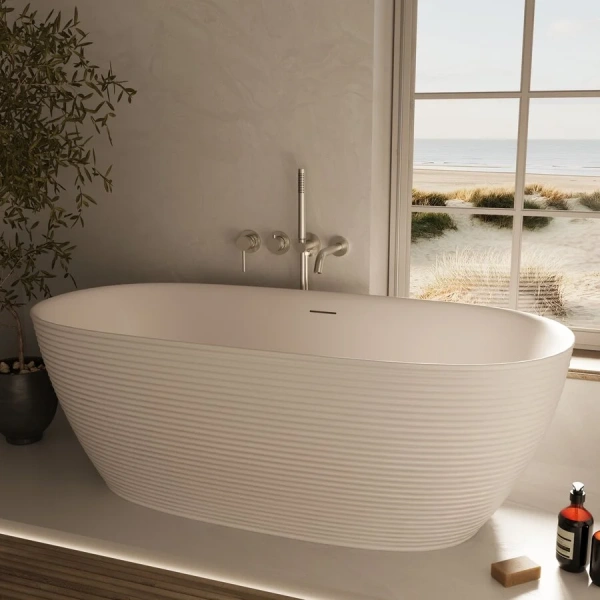 Ванна акриловая Vincea VBT-701-1700MW, 170 x 80 см, белая матовая (детальная фотография), овальные