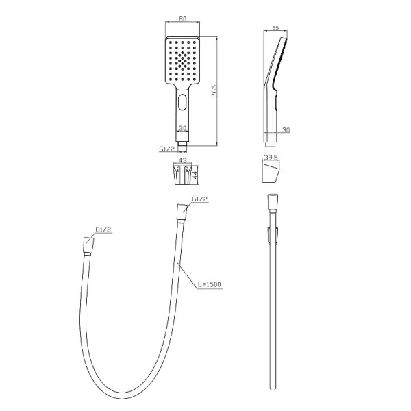 Душевой комплект BelBagno Luce хром LUC-DFS-CRM (детальная фотография), душевые комплекты, наборы